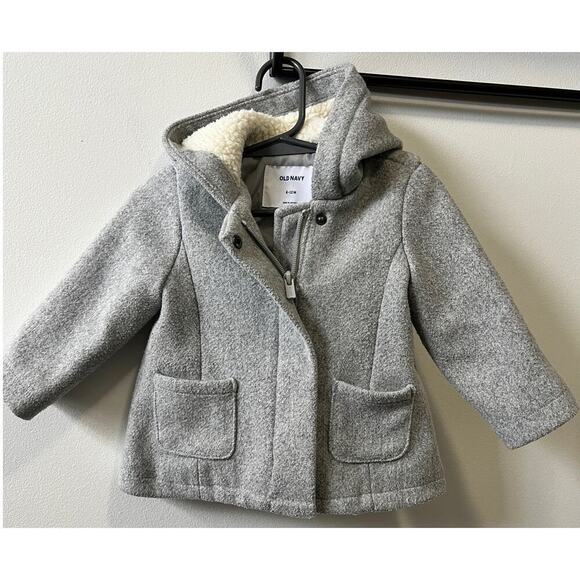 Old Navy Other - Old Navy wool blend baby girl coat size 6-12m